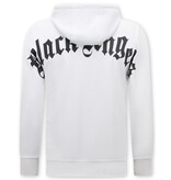 True Rise Heren Hoodie met Capuchon Oversized - Black Angels -3181- Wit