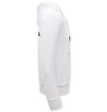 True Rise Heren Hoodie met Capuchon Oversized - Black Angels -3181- Wit