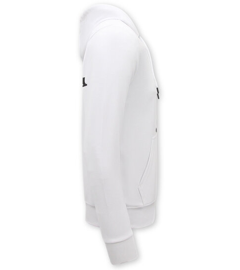 TopStar Heren Hoodie met Capuchon Oversized - Black Angels -3181- Wit