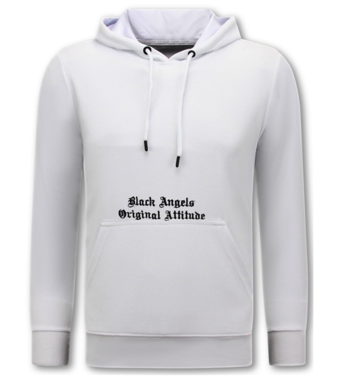 TopStar Heren Hoodie met Capuchon Oversized - Black Angels -3181- Wit