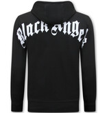 True Rise Heren Hoodies Oversized  - Black Angels -3181- Zwart