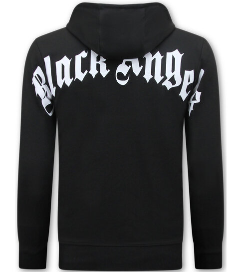 True Rise Heren Hoodies Oversized  - Black Angels -3181- Zwart