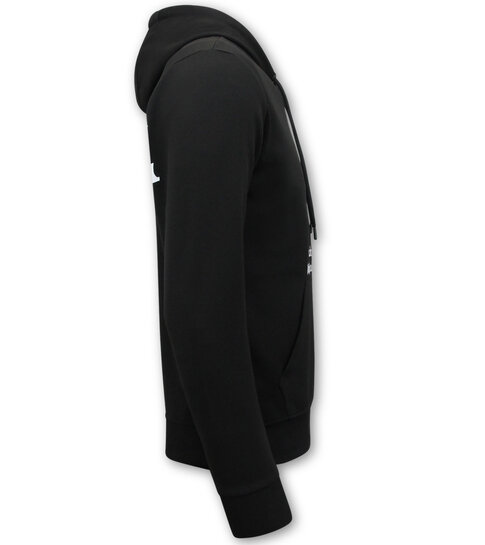 True Rise Heren Hoodies Oversized  - Black Angels -3181- Zwart