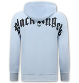 True Rise Hoodies Mannen Oversized - Black Angels -3181- Blauw