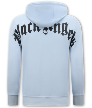 True Rise Hoodies Mannen Oversized - Black Angels -3181- Blauw