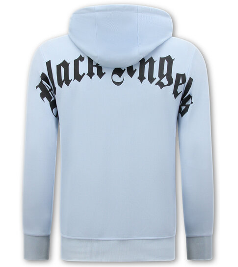 True Rise Hoodies Mannen Oversized - Black Angels -3181- Blauw