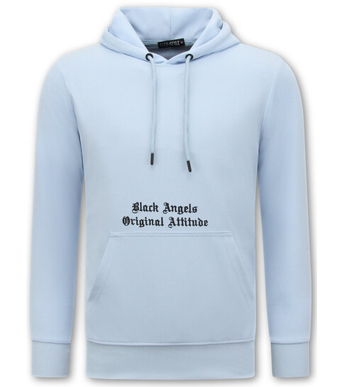 True Rise Hoodies Mannen Oversized - Black Angels -3181- Blauw