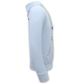 True Rise Hoodies Mannen Oversized - Black Angels -3181- Blauw