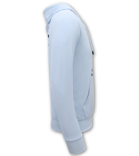 True Rise Hoodies Mannen Oversized - Black Angels -3181- Blauw