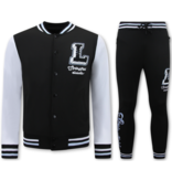 True Rise Trainingspak Heren - Joggingpak Heren Volwassenen - 2822 - Zwart /Wit