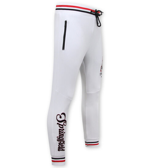 True Rise Joggingpak Heren Volwassenen - Tracksuit Heren - 2822 - Wit / Zwart