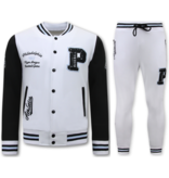 True Rise Joggingpak Heren Volwassenen - Huispak Heren - 2820 - Wit / Zwart