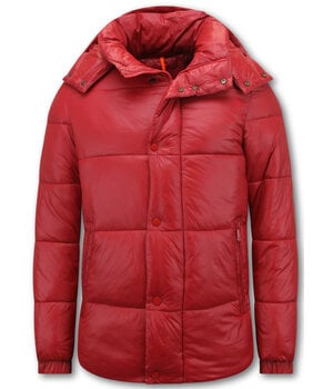 ENOS Puffer Jacket - Heren Winterjassen Volwassen - 8055 - Rood