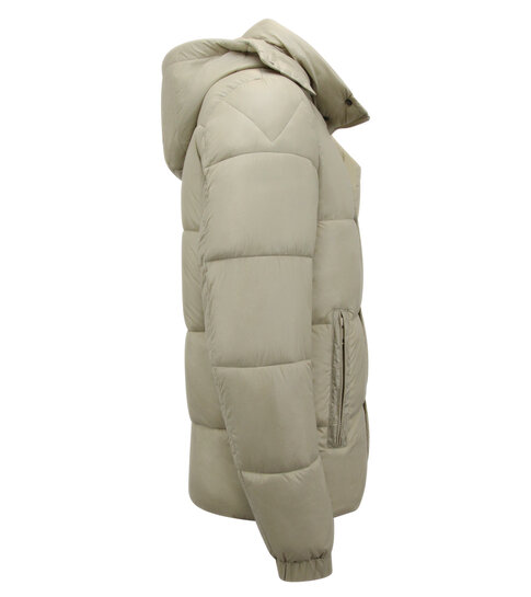 ENOS Jas Puffer - Jassen Heren Winter Capuchon - 8055 - Beige