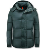 ENOS Pufferjas - Jassen Heren Winter Capuchon - 8055 - Groen