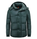 ENOS Pufferjas - Jassen Heren Winter Capuchon - 8055 - Groen