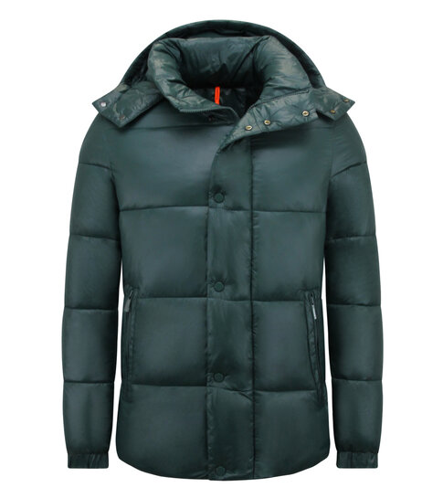ENOS Pufferjas - Jassen Heren Winter Capuchon - 8055GRNW - Groen