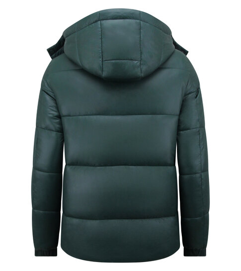 ENOS Pufferjas - Jassen Heren Winter Capuchon - 8055GRNW - Groen
