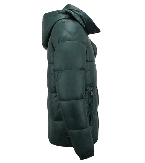 ENOS Pufferjas - Jassen Heren Winter Capuchon - 8055GRNW - Groen