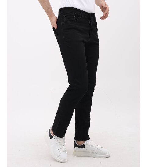Mario Morato Spijkerbroek Mannen - Nette Stretch Spijker Broek Heren -  Regular Fit - MM-R-04 - Zwart