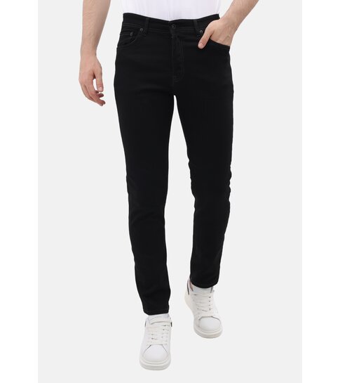 Mario Morato Spijkerbroek Mannen - Nette Stretch Spijker Broek Heren -  Regular Fit - MM-R-04 - Zwart