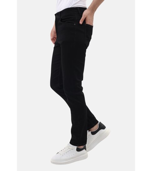 Mario Morato Spijkerbroek Mannen - Nette Stretch Spijker Broek Heren -  Regular Fit - MM-R-04 - Zwart
