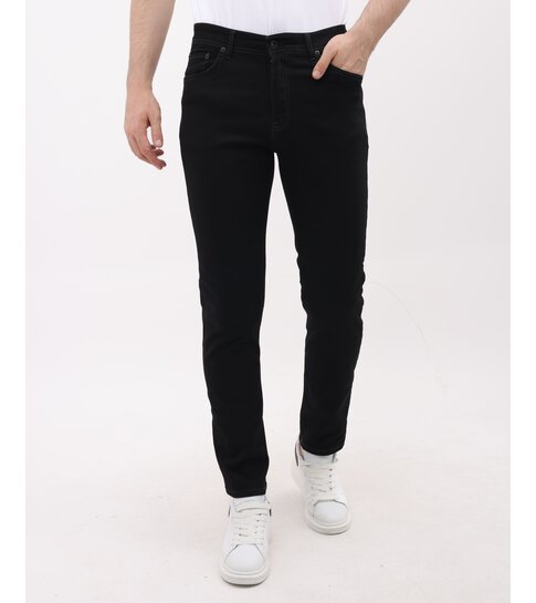 Mario Morato Spijkerbroek Mannen - Nette Stretch Spijker Broek Heren -  Regular Fit - MM-R-04 - Zwart