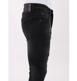 Mario Morato Slim Fit Ripped Jeans Heren met Verfspatten - MM-S-116 - Zwart