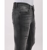 Mario Morato Stonewashed Slim Fit Jeans met Scheuren Heren - MM-S-115 - Grijs