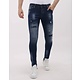 Strakke Spijkerbroek Heren Slim Fit Jeans met Scheuren - MM-S-100 - Blauw