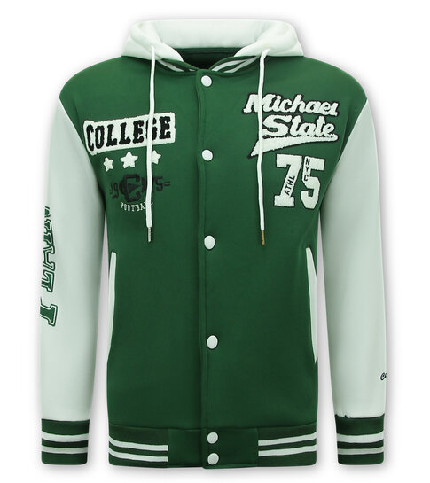 ENOS Baseball vest met Capuchon - 905 - Groen