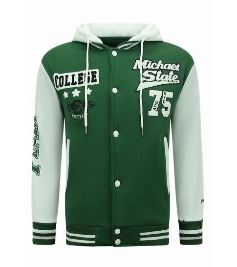 ENOS Baseball vest met Capuchon - 905 - Groen