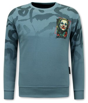 True Rise Trui Heren - Heren Sweater Joker - Blauw