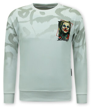 True Rise Mannen Trui - Heren Sweater Joker - Wit