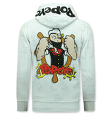 True Rise Hoodie Heren met Capuchon - Popeye - Wit