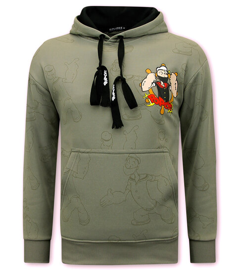 True Rise Hoodie Heren met Capuchon - Popeye - Grijs
