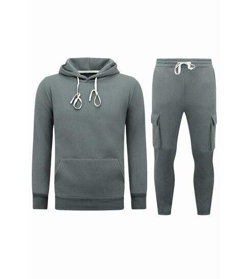 True Rise Huispak Heren Volwassenen  -  Oversized Joggingpak - Dik Geweven - Antraciet