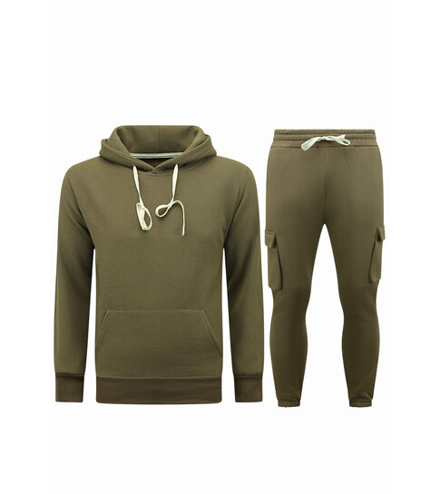 True Rise Heren Trainingspakken Volwassenen - Oversized joggingpak - Dik Geweven - Bruin
