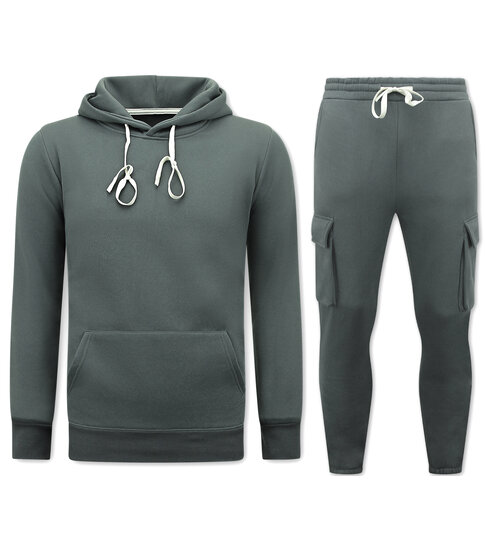 True Rise Huispak Heren Volwassenen  -  Oversized Joggingpak - Dik Geweven - Antraciet