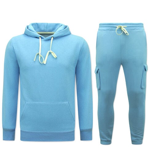 True Rise Joggingpak Heren Volwassenen  -  Oversized Huispak - Dik Geweven - Blauw