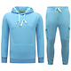 Joggingpak Heren Volwassenen  -  Oversized Huispak - Dik Geweven - Blauw