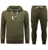 True Rise Heren Trainingspakken Volwassenen - Oversized joggingpak - Dik Geweven - Bruin