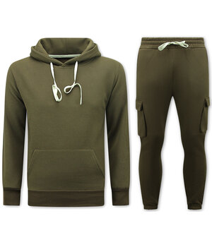 True Rise Heren Trainingspakken Volwassenen - Oversized joggingpak - Dik Geweven - Bruin