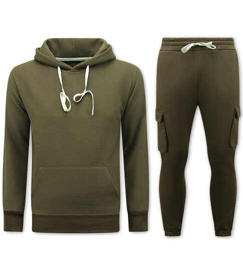 True Rise Heren Trainingspakken Volwassenen - Oversized joggingpak - Dik Geweven - Bruin