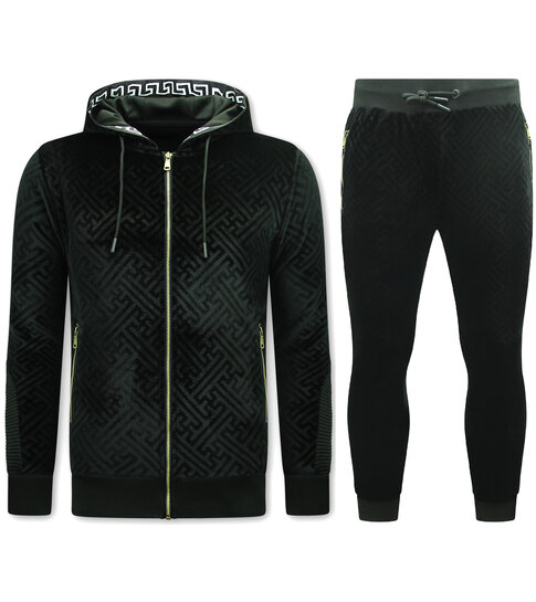 True Rise Joggingpak voor Heren - Teddy Huispak - 1117 - Zwart