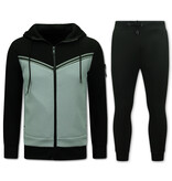 True Rise Trainingspakken - Tracksuit Heren - 147 - Zwart/Grijs