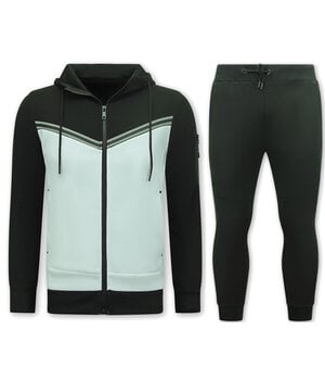 True Rise Traningspak Heren - Heren Joggingpak - 147 - Zwart/Wit