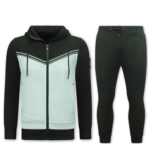 True Rise Traningspak Heren - Heren Joggingpak - 147 - Zwart/Wit