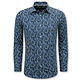 Blouse Heren Volwassenen - Heren Overhemd Slim Fit - Blauw