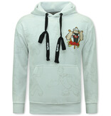 True Rise Hoodie Heren met Capuchon - Popeye - Wit